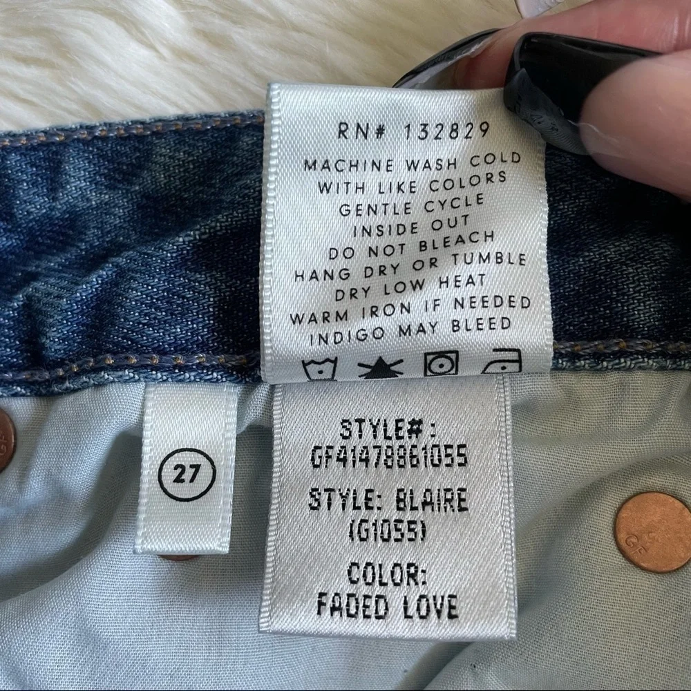 GRLFRND Skirt Blaire Split Pencil High Rise Distressed Mini in Faded Love 27 NWT